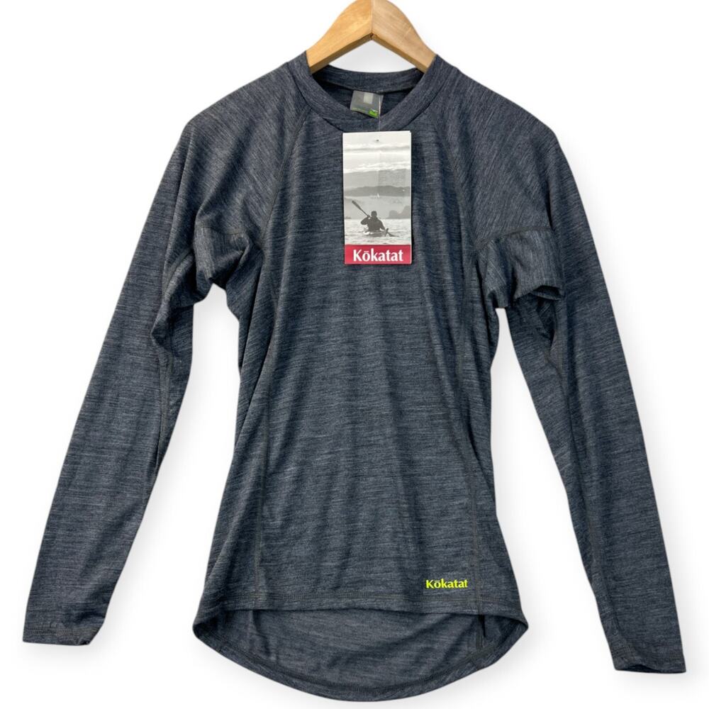 Kokatat WoolCore Mens Shirt Long Sleeve Small Heather Kayaking Paddling Rowing